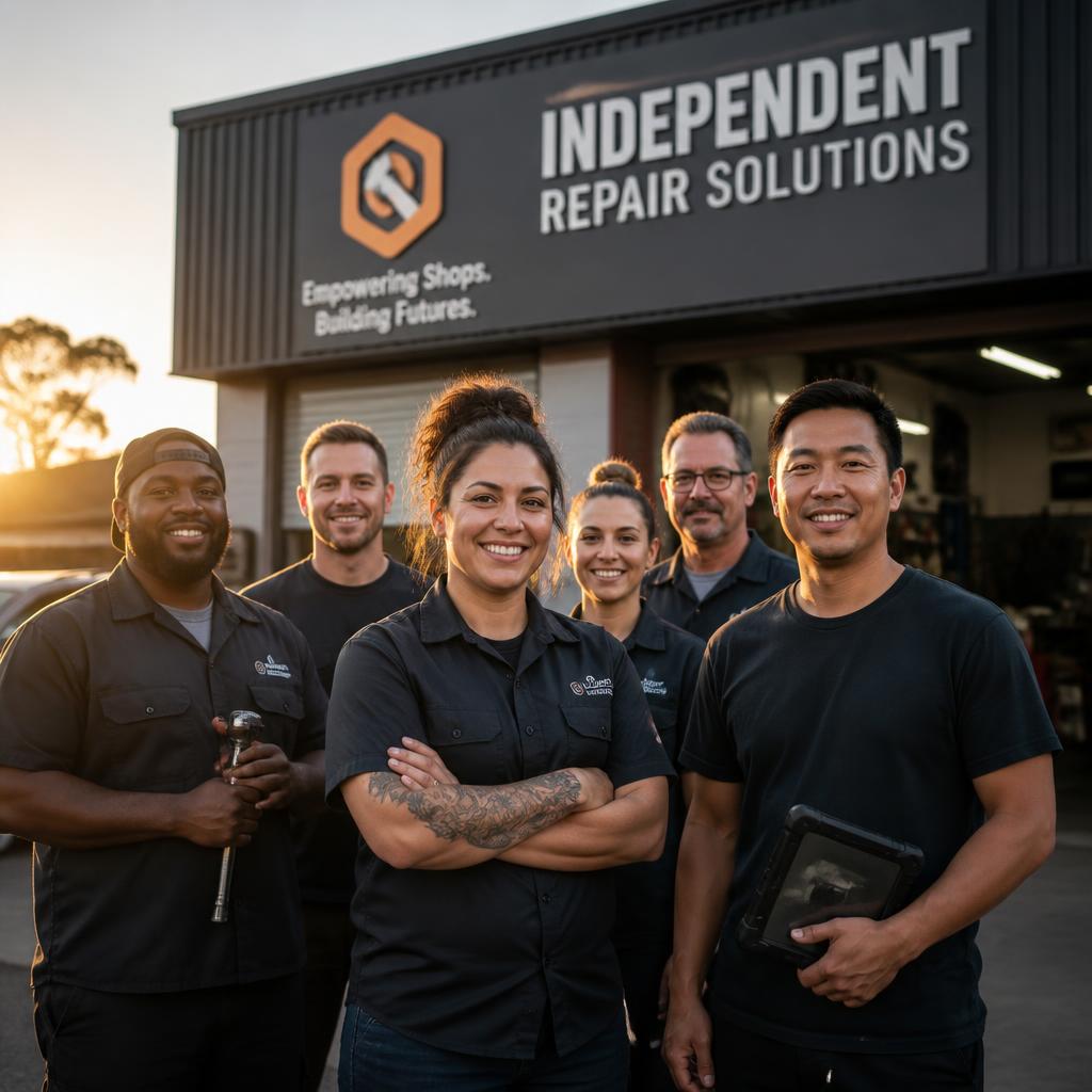 Independent repair shop owners standing together — RFA's mission